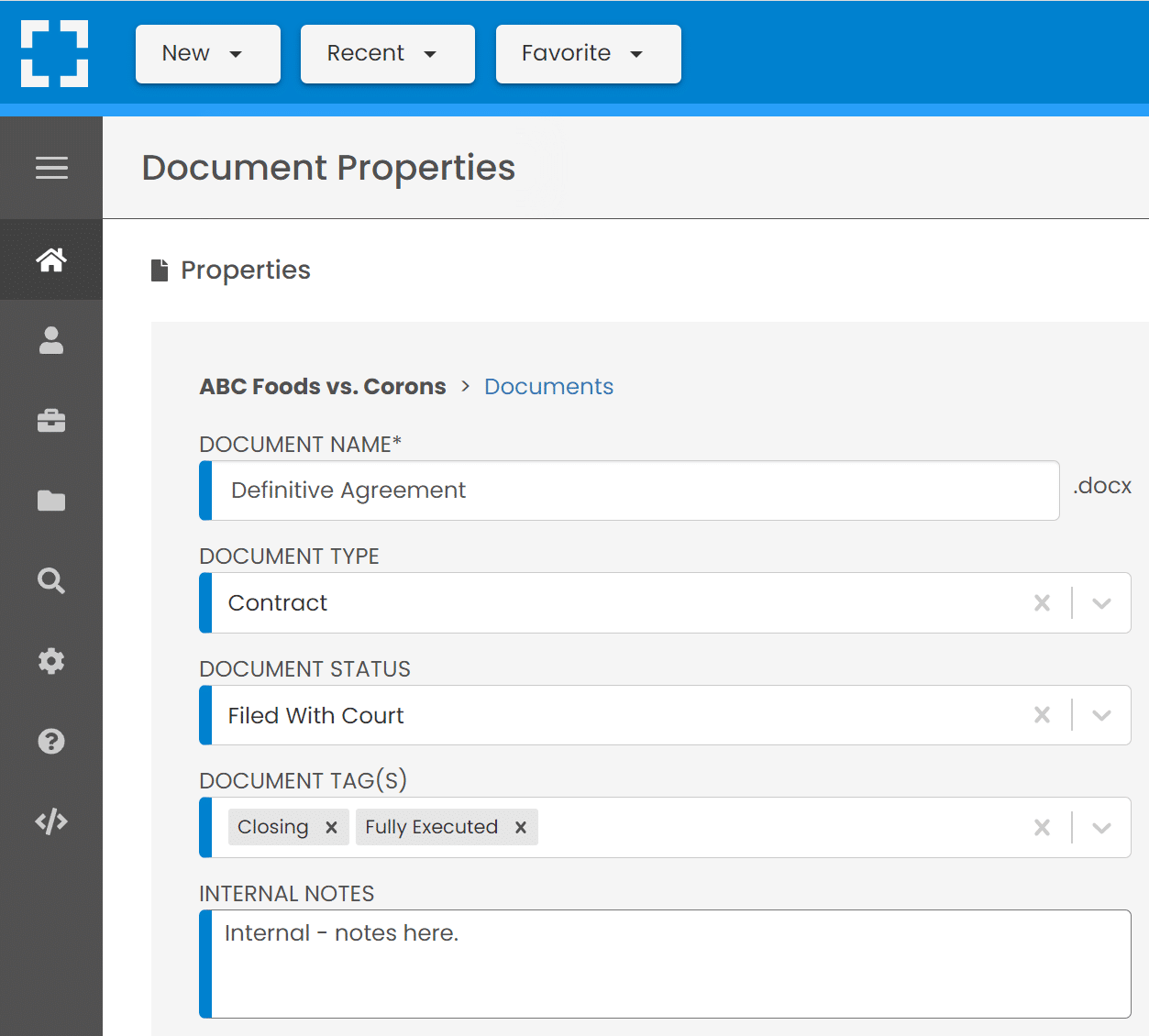 lexworkplace document profiling