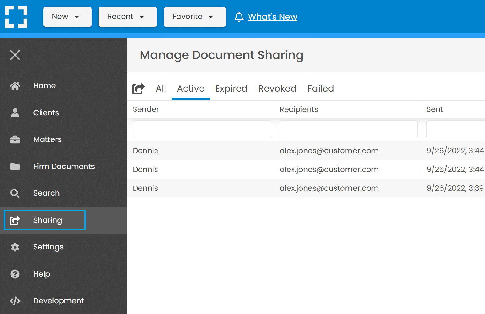 Manage Document Sharing