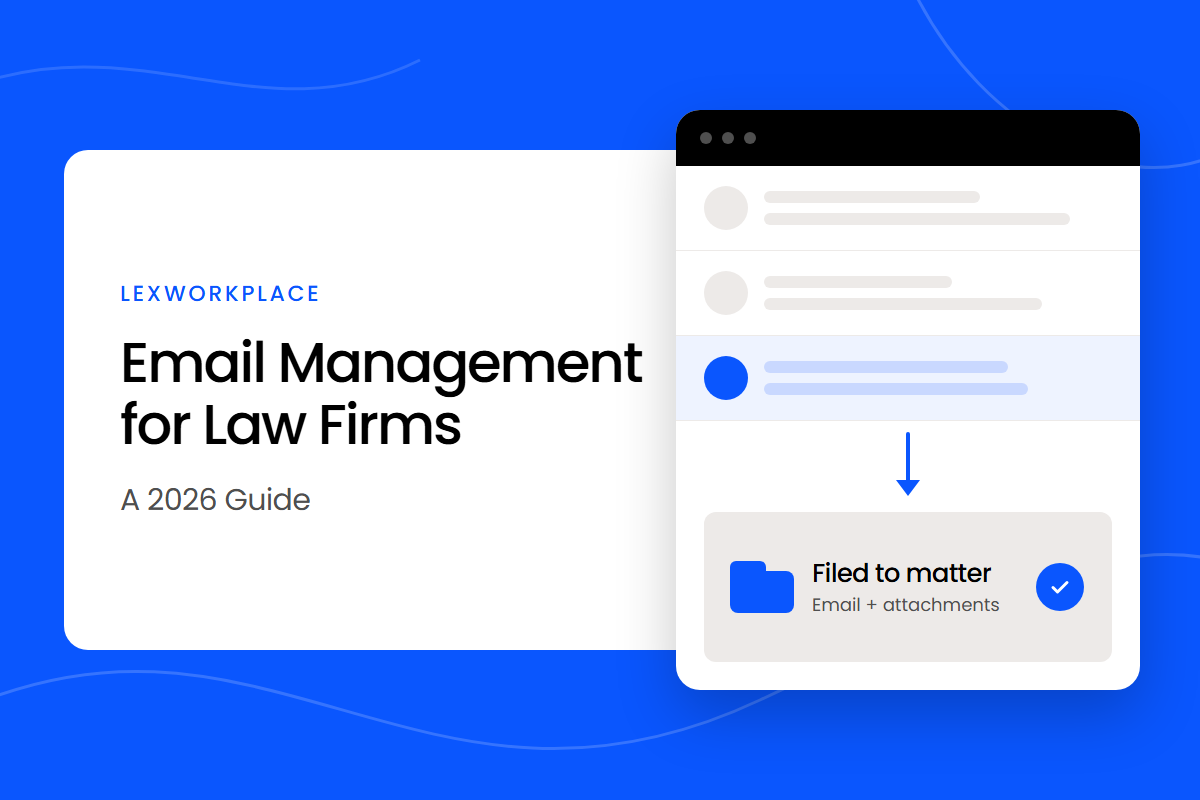 Email-Management-for-Law-Firms-2026-Guide-featured Illustration of an email being filed into a law firm matter folder, with the title Email Management for Law Firms