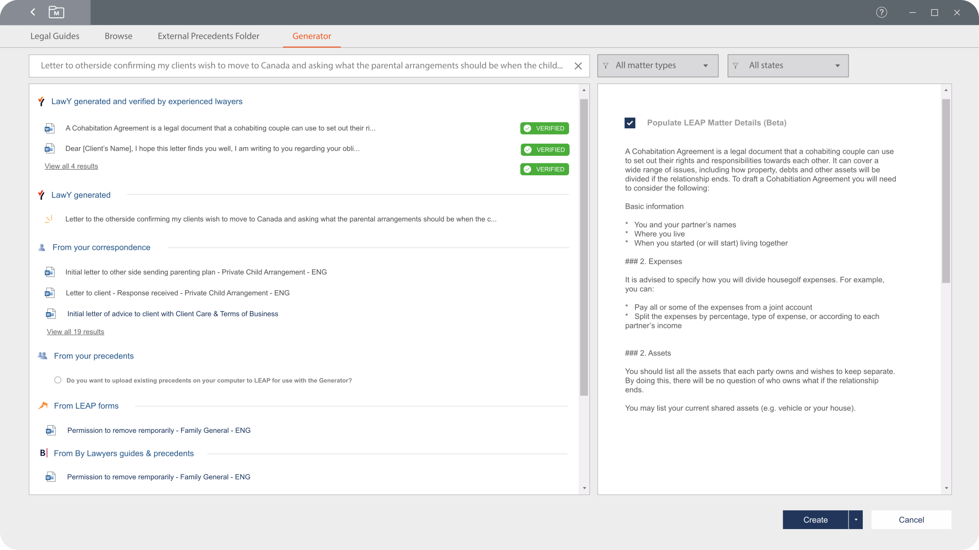 leap document automation screenshot 2
