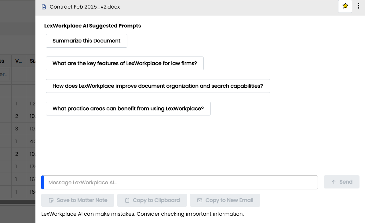 LexWorkplace AI Prompt Screenshot LexWorkplace AI Prompt Screenshot