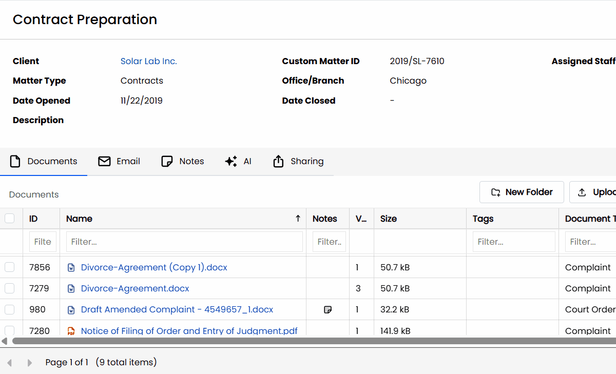 LexWorkplace Version Management & Notes A gif that displays the version notes feature of the LexWorkplace document management software.