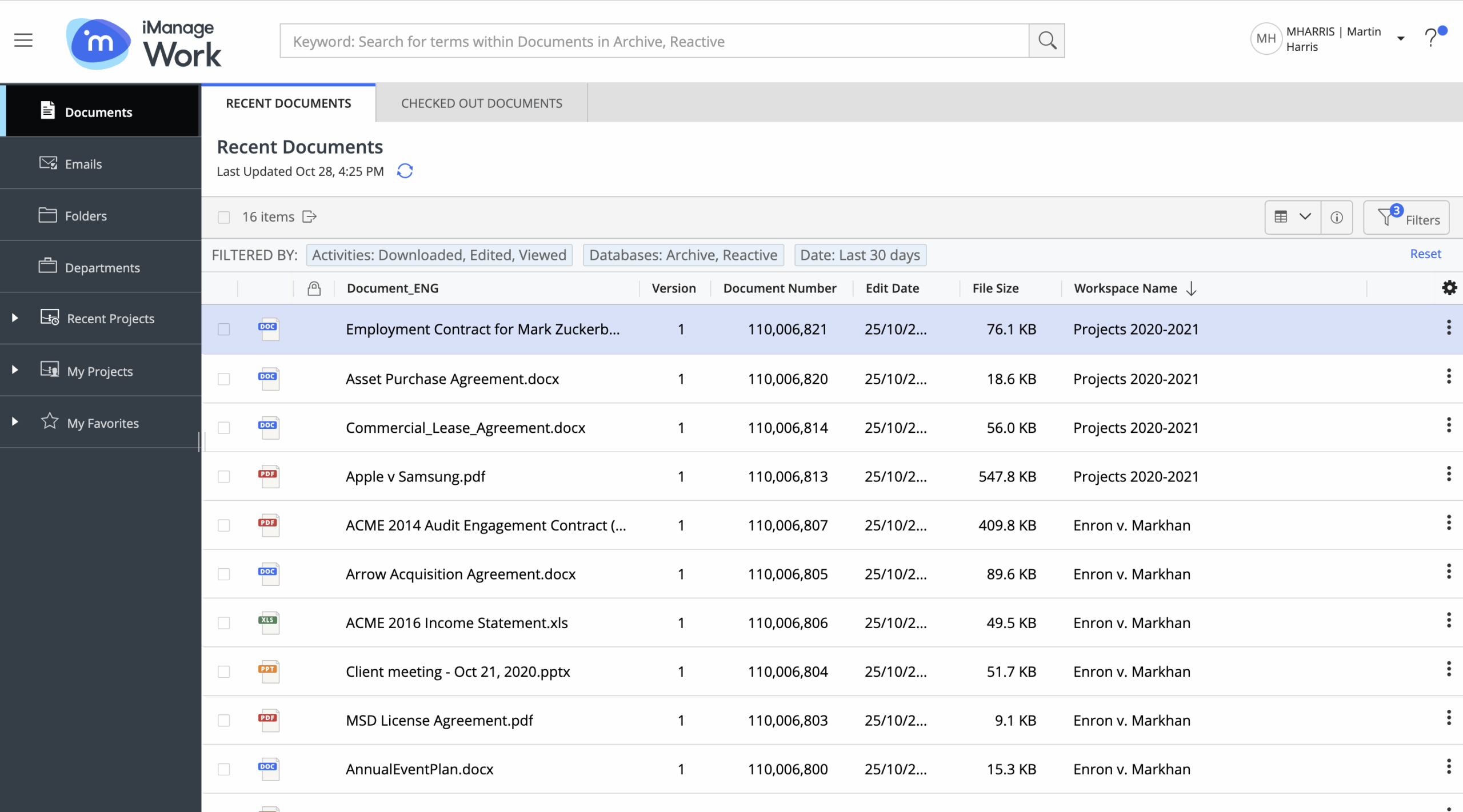 imanage work screenshot